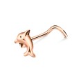 Dolphin Shaped Silver Curved Nose Stud NSKB-80